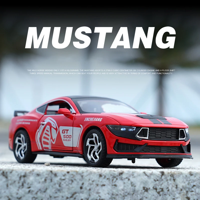 

1:32 Ford Mustang Shelby GT500, литой игрушечный автомобиль из сплава, модель со звуком и фотографией, детская игрушка, коллекционные предметы, подарок на день рождения