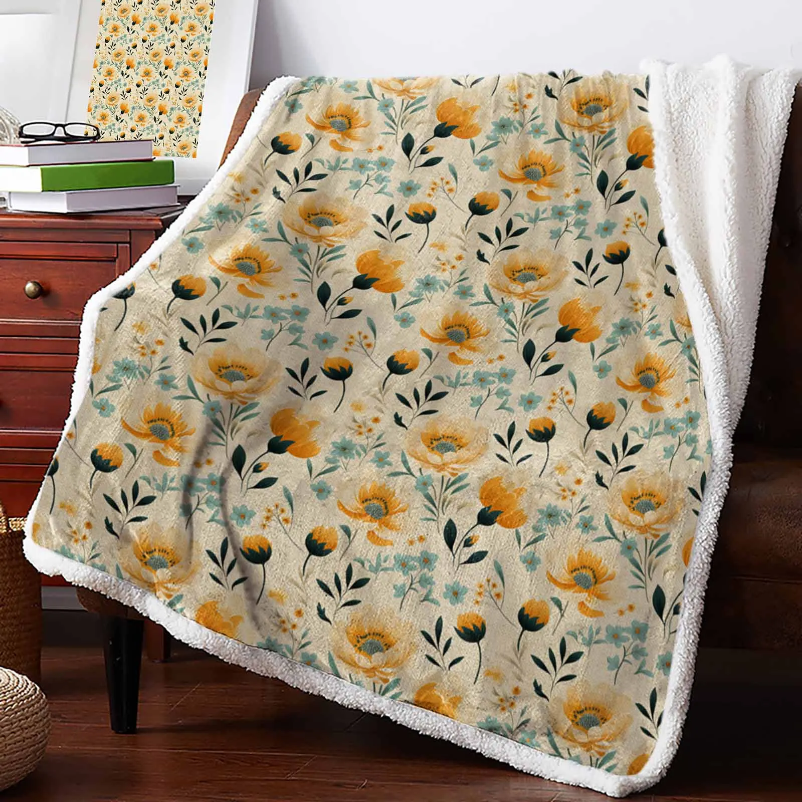 

Flowers Leaves Vintage Cashmere Blanket Winter Warm Soft Throw Blankets for Beds Sofa Wool Blanket Bedspread