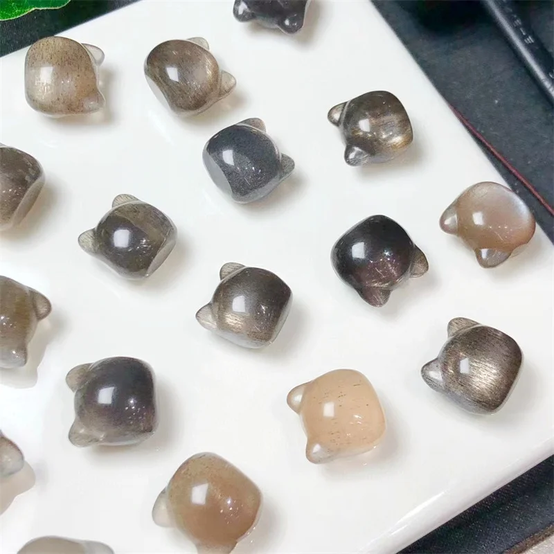 

3pcs Natural Skeletal Quartz Cat Claws Carving Mineral Stone Figurine Healing Quartz Reiki Lucky Festival Gift 12-13mm