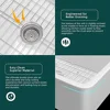 Large White Fireclay Kitchen Sink 32 Inch Drop In Single Bowl Topmount Dual Mount 32"x19"x10" Kit Includes Stainless Steel Grid 6