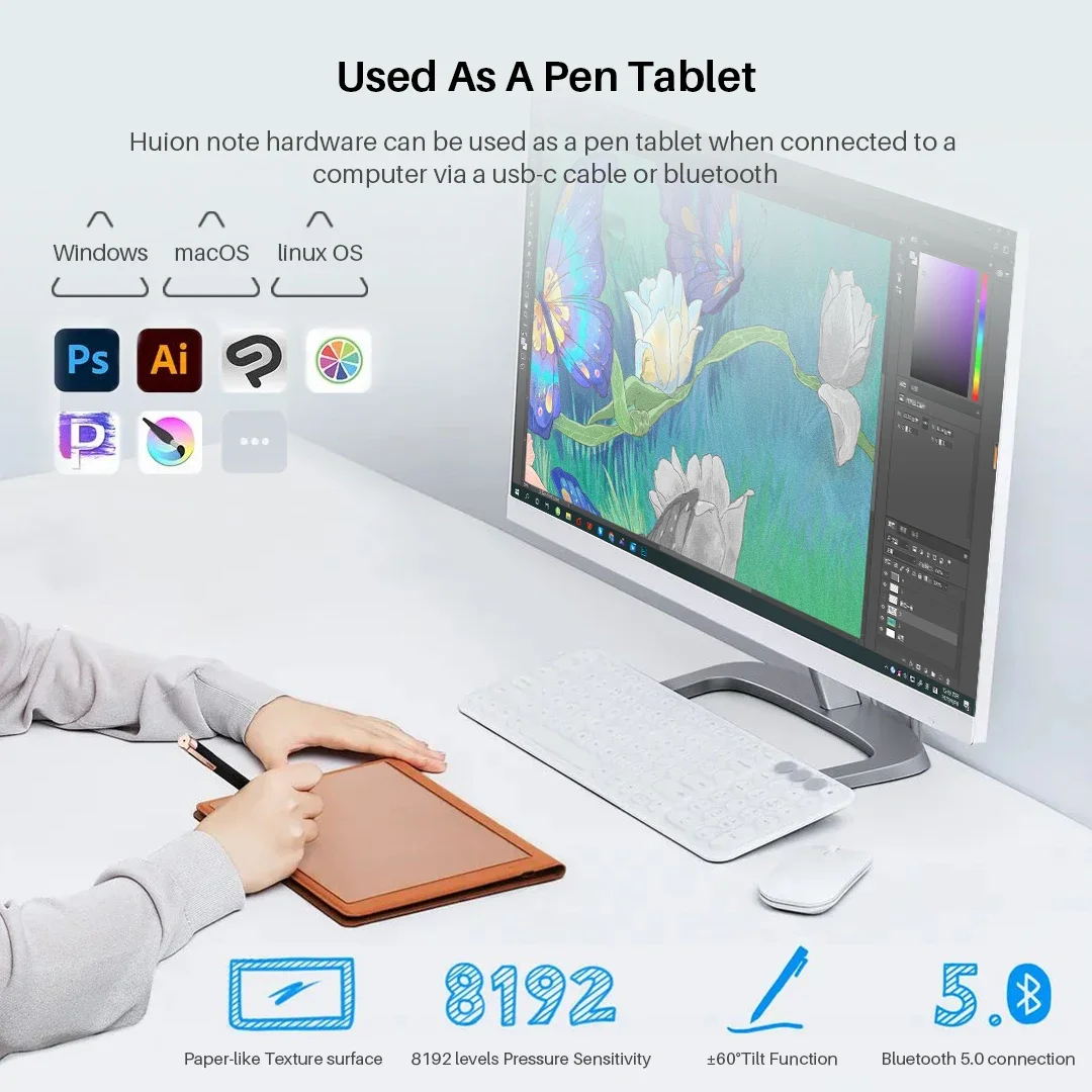 Suitable for Bookkeeping Business Travel Drawing Taking Class Notes Multifunction Huion Wireless Connection Smart Notebook X10