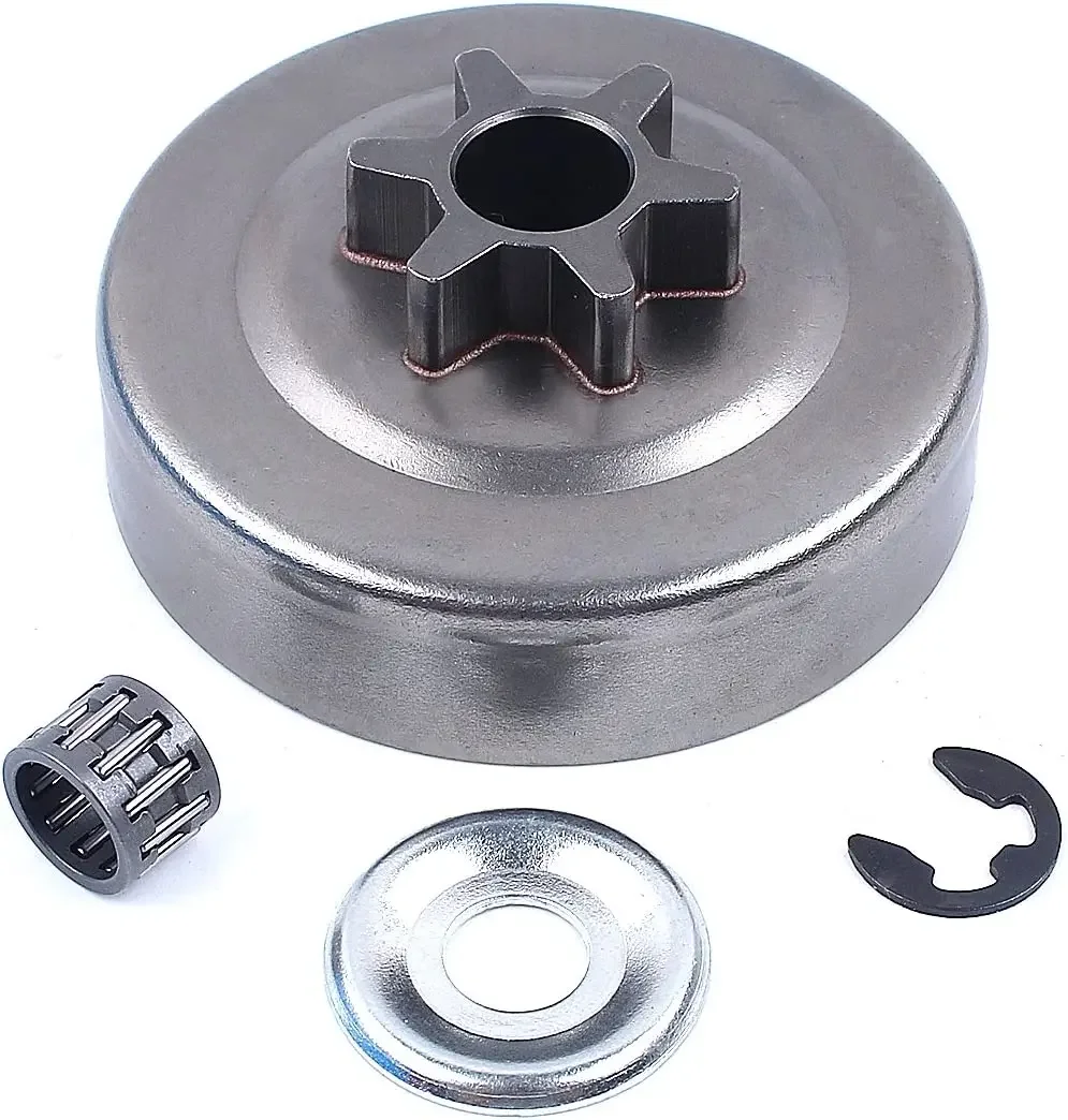 3/8 6T Clutch Drum Sprocket Washer E-Clip Kit for STIHL Chainsaw MS170 MS180 MS210 MS230 MS250 017 018 021 023 025 1123 640 2003 6