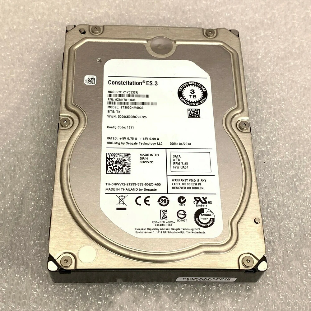 Dell SATA 7200 rbv72 3T 0rbv72 ST3000NM0033  ϵ ũ 3TB