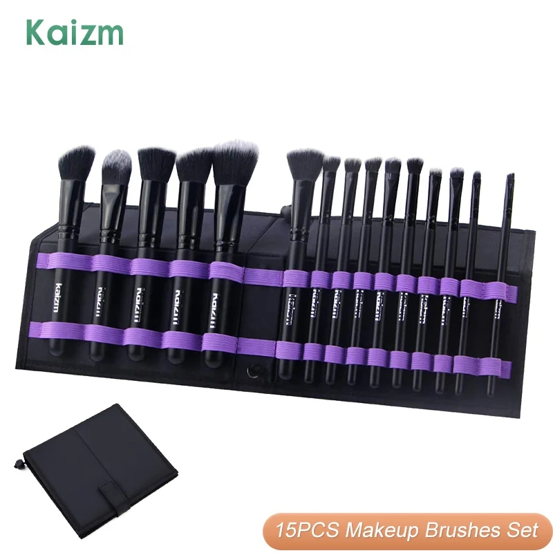 Juego De Brochas Para Maquillaje Profesional Polvo Base Ojos Kit Estuche  Set