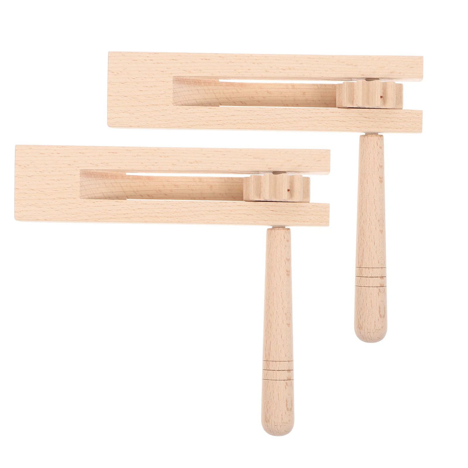 2Pcs Wooden Ratchet Noise Maker Educational Percussion Instrument Rotary Soundboard Rotary Traditional Matraca for Kids