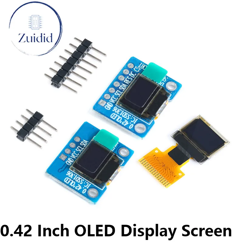 

0.42” 0.42 Inch White OLED Display LCD Screen Module Full View LED 3.3V SSD1306 SSD1305 72X40 Serial 72*40 I2C IIC/SPI Interface