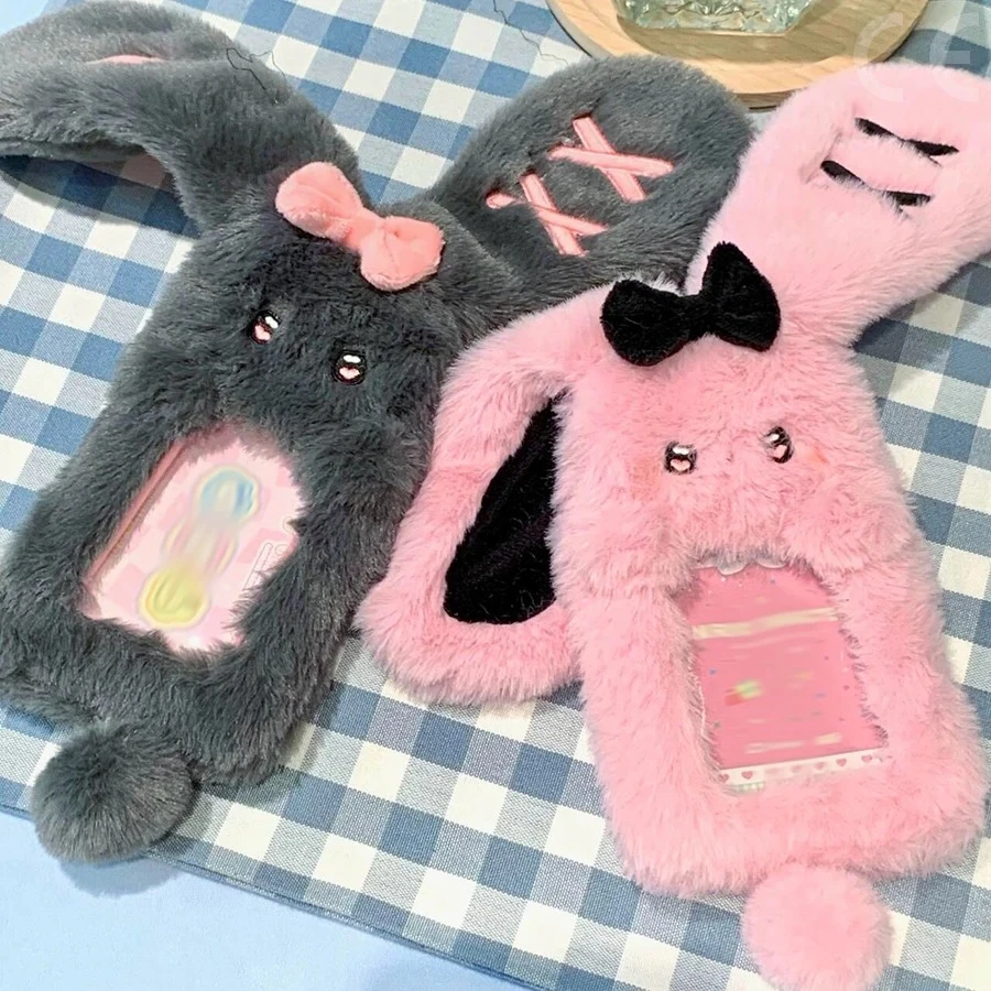 Card Holder 1pcs Plush Photocard Holder Cute Cartoon Photo Card Holder ID Credit Band Card Protector