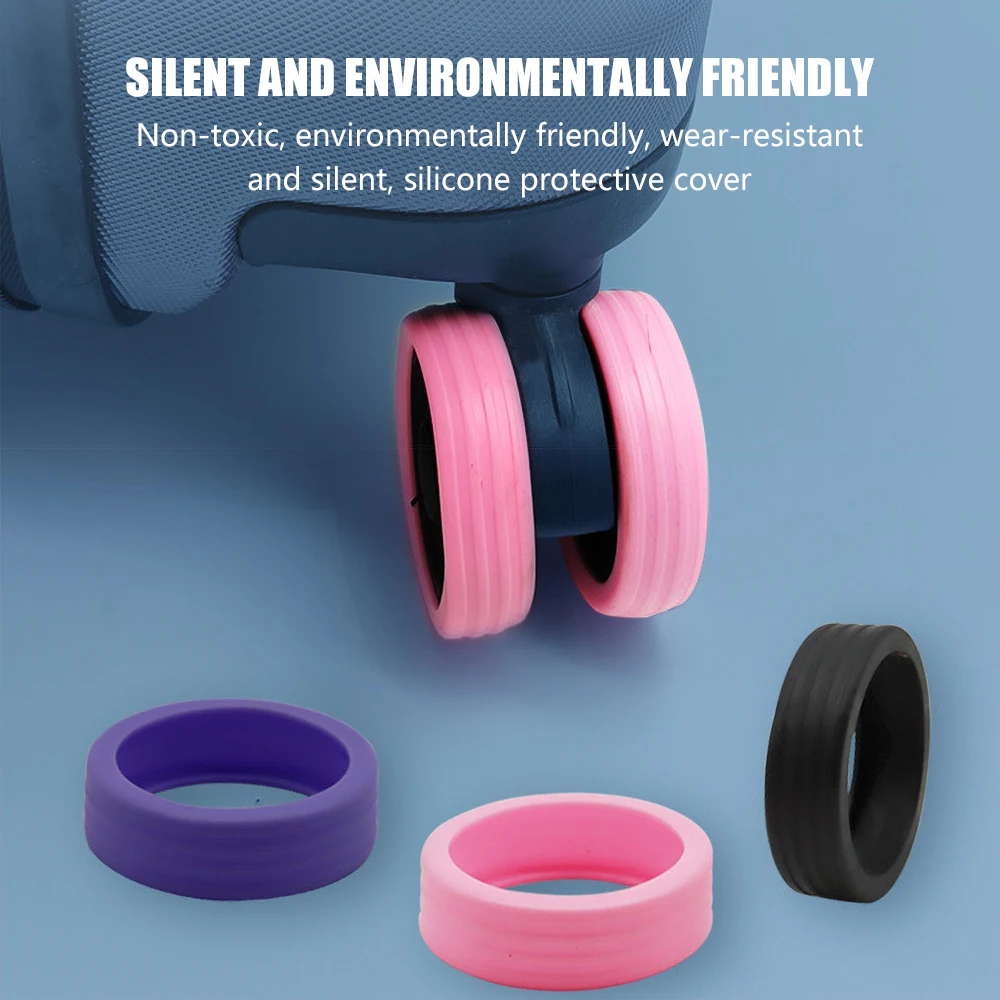 32/8Pcs Silicone Wheels Protector For Luggage Reduce Noise Travel Luggage Wheels Cover Accessories