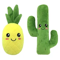 Dog Plush Toy Spot Wholesale Plush Stuffed Fruit Cactus Pet Toys Squeak Sound Bite Dog Toys Fleece Squeak Toys 1