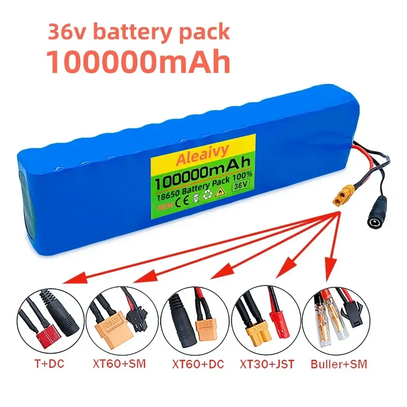 

36v Battery Pack 100Ah 10S3P 18650 Rechargeable Lithium Battery Pack with BMS forPower Modified Bicycle Scooter Electric Vehicle