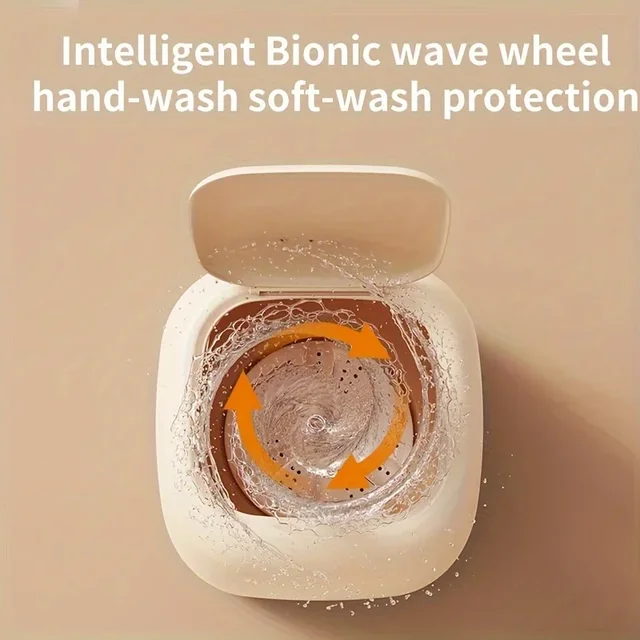 Mini Washing Machine,Portable Electric Laundry Machine with Dual-Use Elution,Silent Operation for Travel & Small Household Items 4