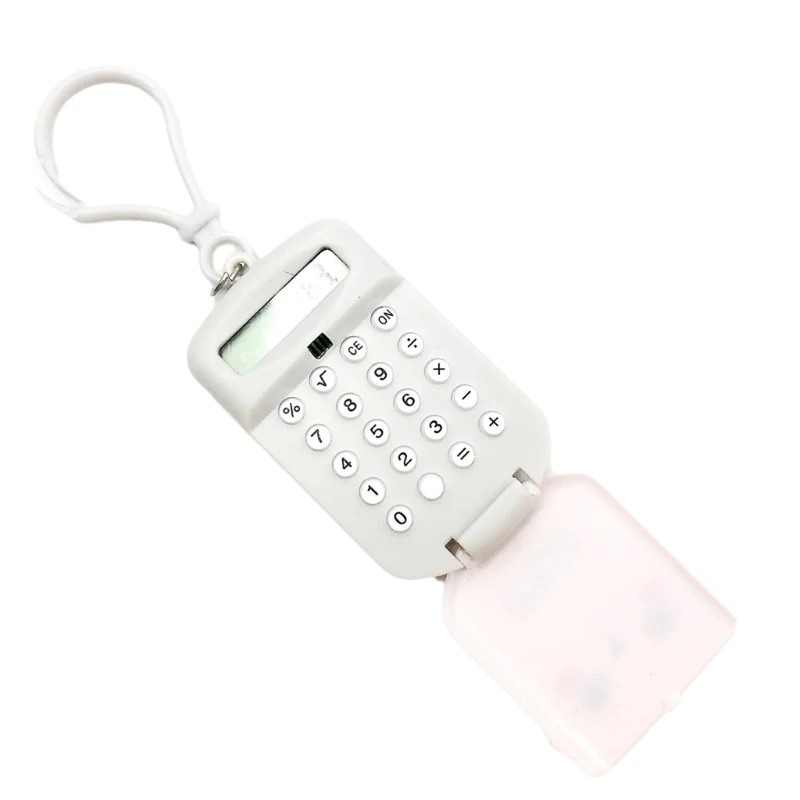 학생, 사무실 및 비즈니스 회의에 적합한 경량 계산기 귀여운 계산기 키체인 포켓 계산기