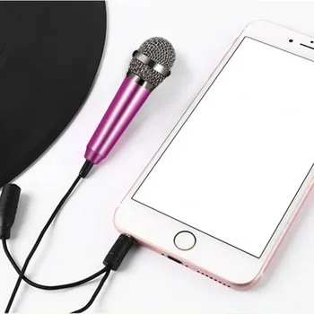 Mini microfono da studio stereo portatile da 3,5 mm KTV Karaoke Mini microfono per smartphone Laptop PC Microfono audio portatile desktop