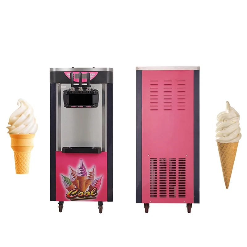 

Household Vertical Professional Soft Ice Cream Machine Electric Italy 3 Flavors