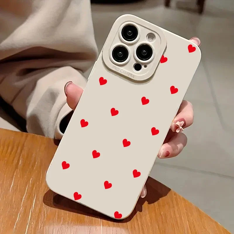 Chic Red Love Heart Soft Phone Case - Stylish Protective Cover