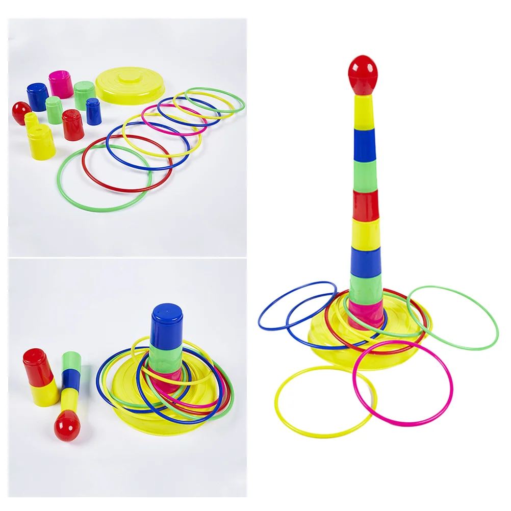 Ring Toss Game Throwing Ring Toy Educational Tool Family Ring Tossing Toy Teaching Aids with Box for Home Kindergarten Random teaching aids montessori toy non woven fabric dressing game change clothes game toys kindergarten teaching aids