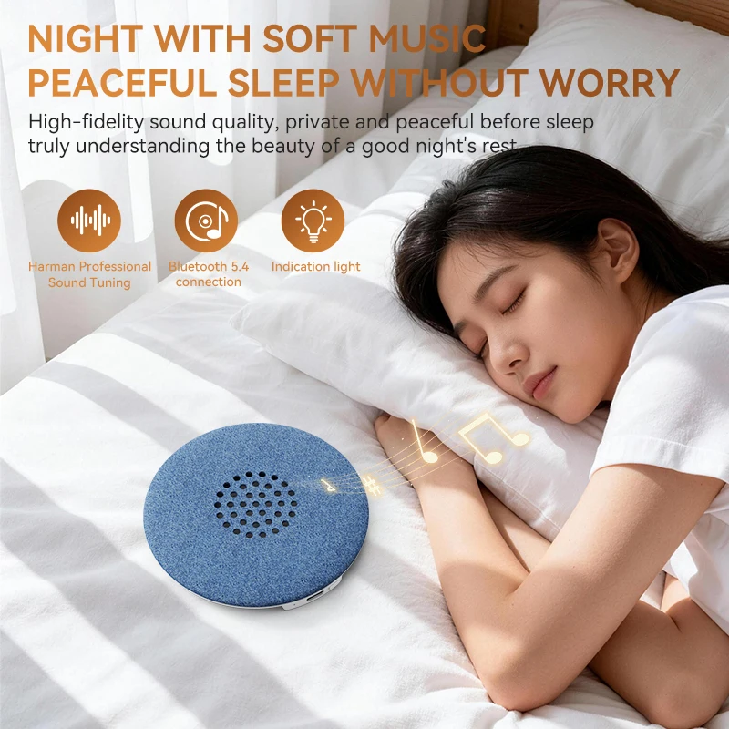 Compact Under-Pillow Bluetooth Speaker with White Noise and HiFi Stereo Audio