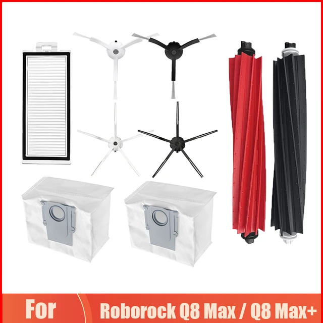 For Roborock Q8 Max / Q8 Max+ Robot Vacuum Cleaner Main Side Brush HEPA  Filter Mop Cloths Rag Dust Bag Accessories Spare Part - AliExpress