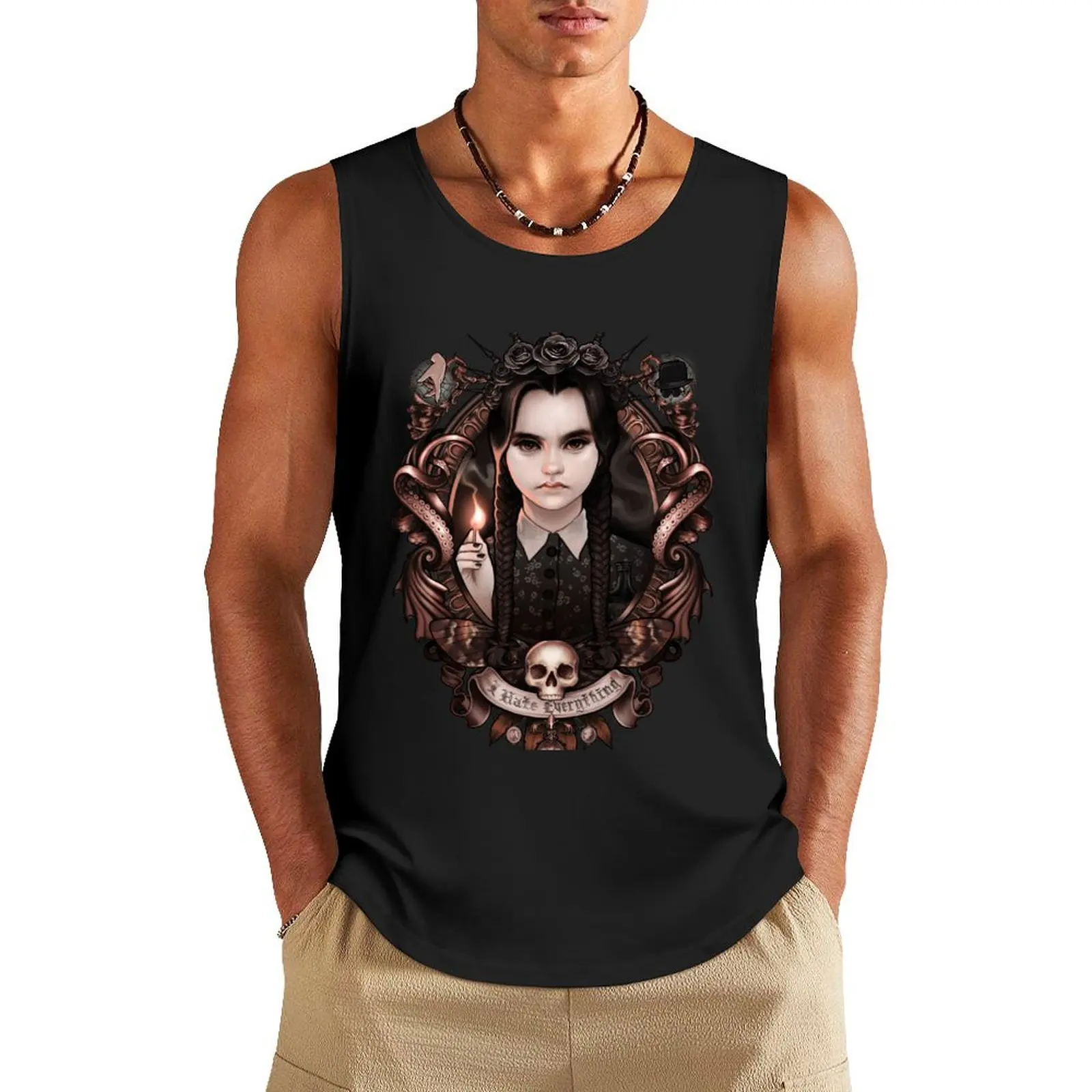 

I Hate Everything Tank Top mens clothing sleeveless tshirts for men Men's gym bodybuilding men clothes