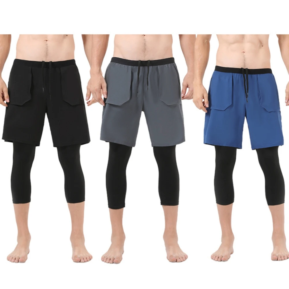 

Men's fitness pants Breathable functional fabric 4-way stretch Men's Active Running Shorts Basketball Tights Pants