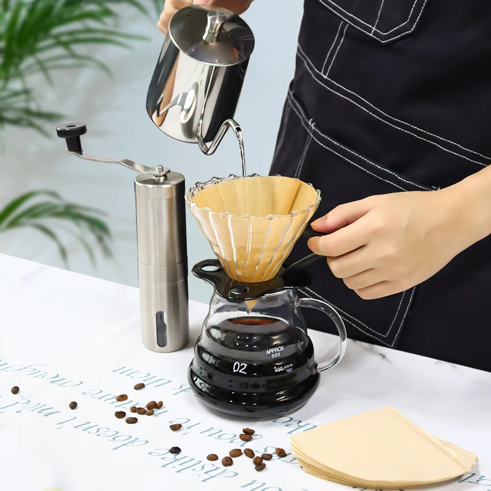 Bincoo Coffee Set Pour Over Coffee Gooseneck Kettle Drip Coffee Maker  Barista Tools Kit Portabl Coffeeware 5 Piece Sets - AliExpress