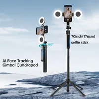 2025 New AI Selfie Stick Tripod, 360° Face Tracking. Multi-func Phone Mount W/ Remote & Fill Light, Adjustable Height, Sturdy Ba - Image 2