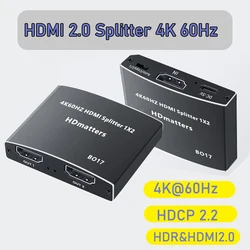 Ultra HD HDMI Video Splitter - 4K 60Hz/30Hz HDMI 2.0 Adapter and Distributor for High - Definition Displays (4K 60Hz -HDMI 2.0)