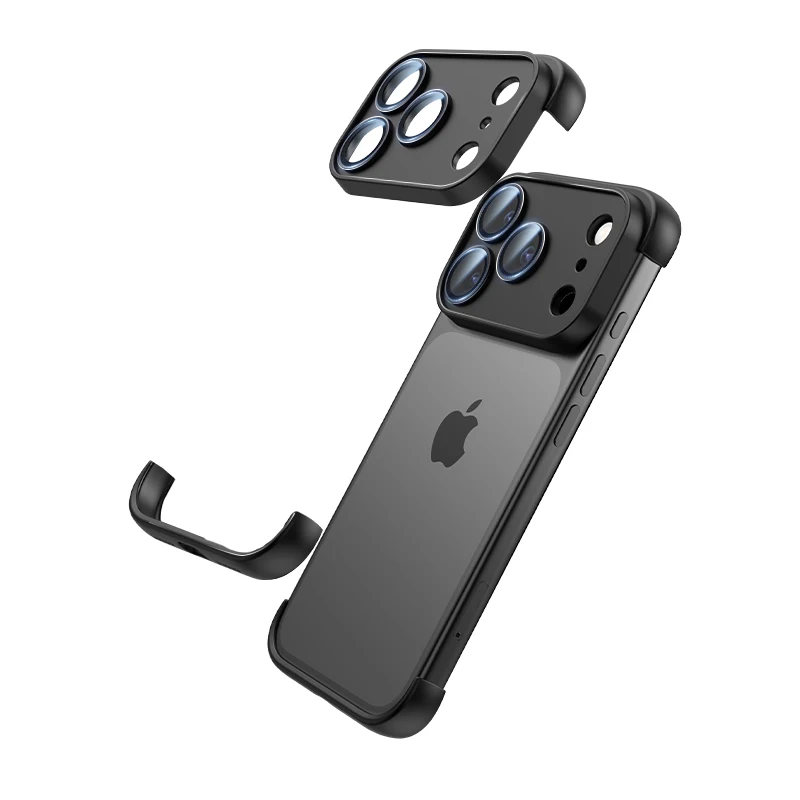 Custodia protettiva per obiettivo fotocamera senza cornice per iPhone 17 Air 16 Pro Max 15 Plus 14 13 12 Accessori per paraurti di protezione del telefono - immagine 4
