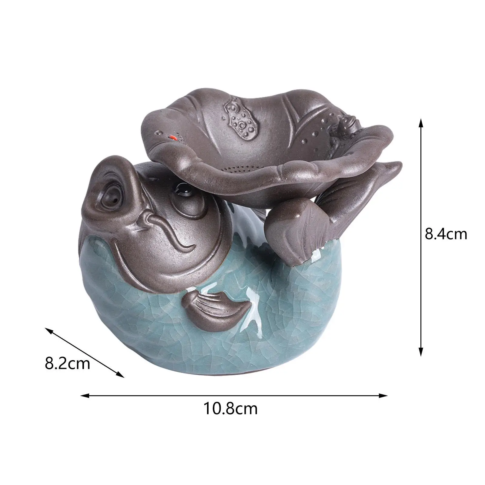 Tea Pet Fish Statue Sculpture Ceramic for Bookshelf Tea Room Coffee Table