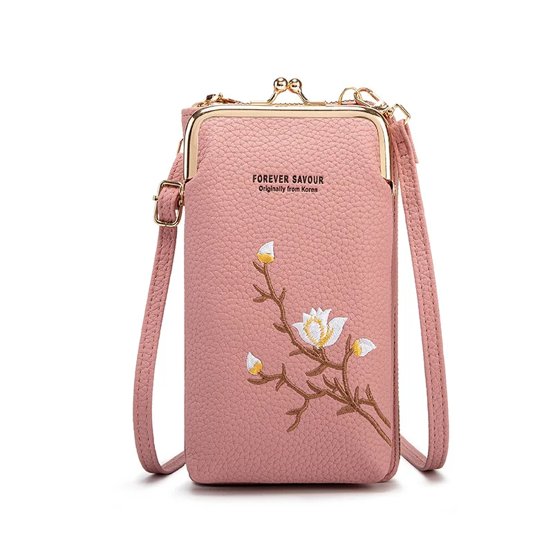 Elegant Flower Pattern PU Leather Crossbody Bag - Stylish Small Purse