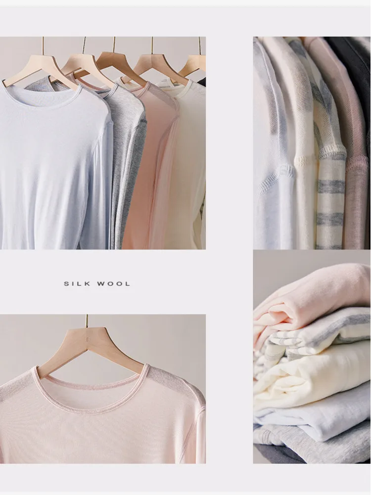 รูปสินค้า เสื้อเชิ้ตผ้าไหมผสมขนสัตว์ ฤดูร้อน