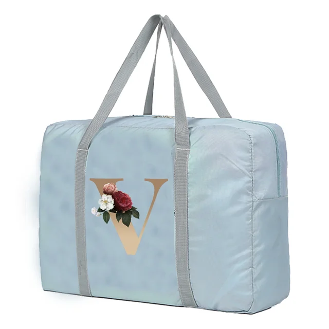 Large Capacity Travel Bag Unisex Organizers Foldable Luggage Handbags  Clothes Storage Duffle Carry on Bags Gold Lettern Series 5gold V