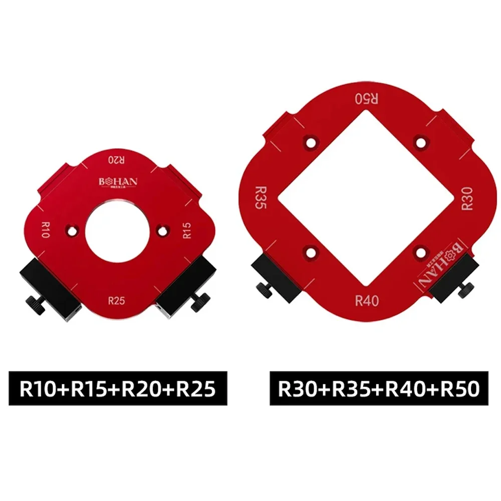 Multi-Function Woodworking Router Template for Precise Corner Radius & Angle Positioning