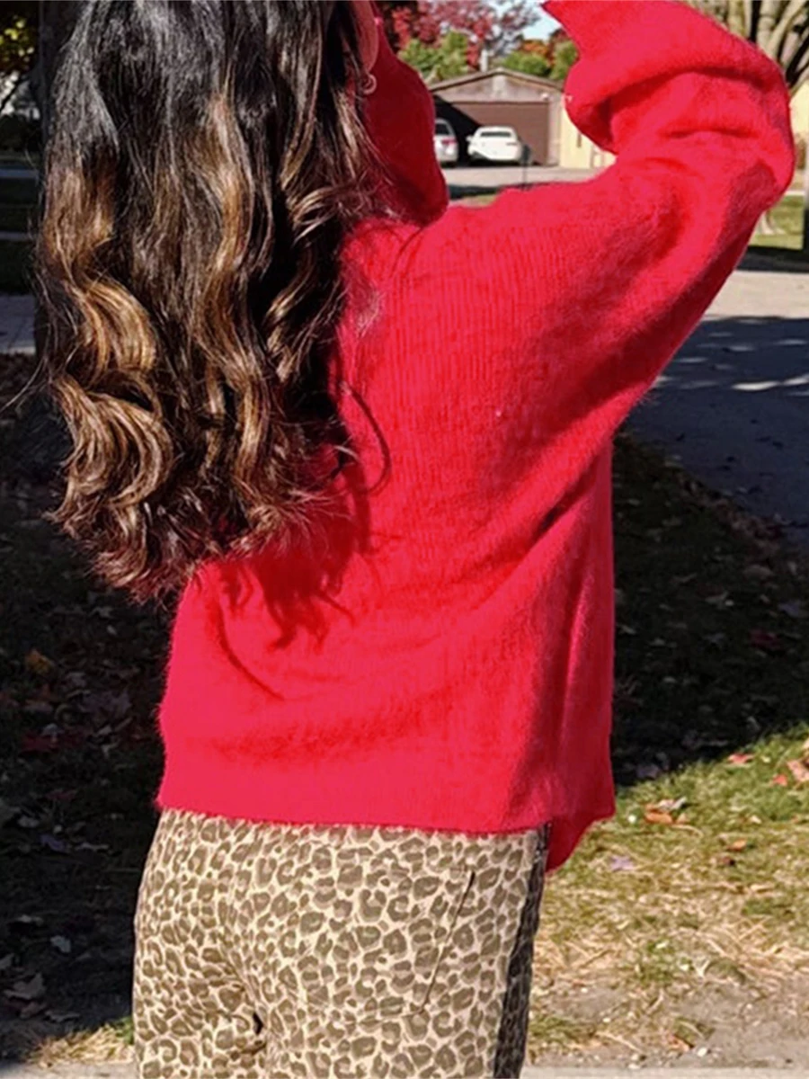 Women s Winter Fashion Sweater Coat Black Long Sleeve V Neck Button Front Knit Cardigan with Pockets and Belt