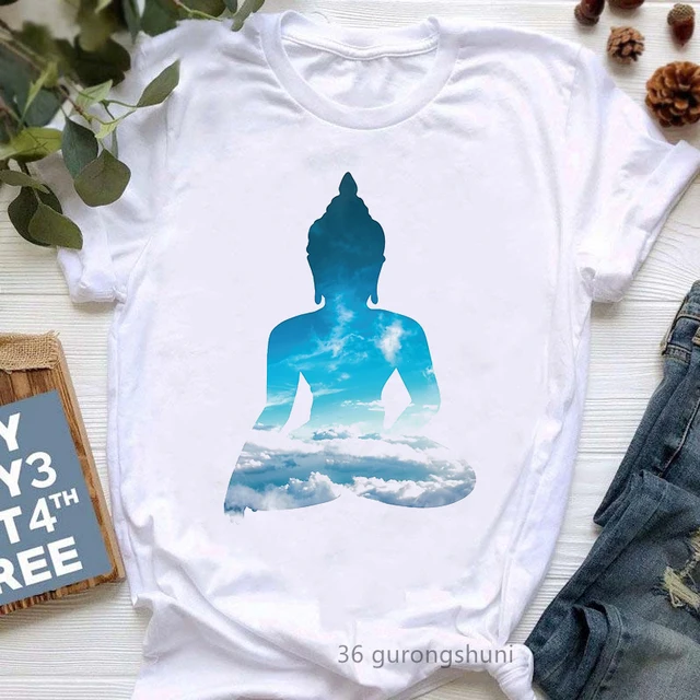 Newest Yoga Tree Print Tshirt Girls Summer Fashion Short Sleeve T Shirt  Women Buddha Chakra Meditation T-Shirt Female Wholesale - AliExpress