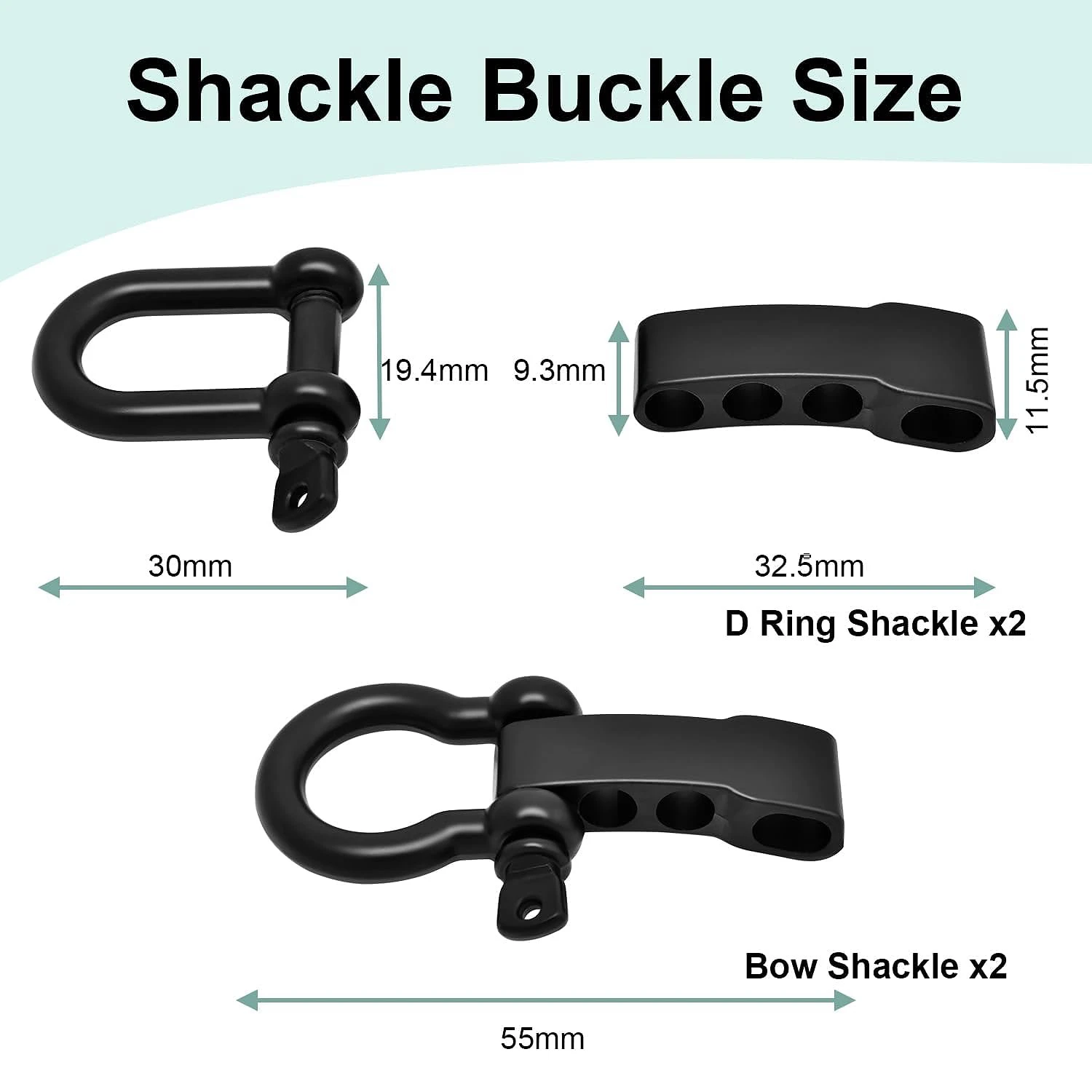 Set of Paracord Bracelet Metal Buckles - Durable U/O Ring Shackle Clasps for Outdoor and Camping Accessories