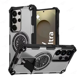 Armour Magnetic Stand Shockproof Phone Case with MagSafe Compatibility - Galaxy S26 Plus (GRAY)