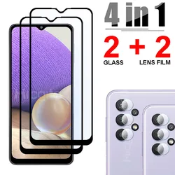4 - in - 1 Tempered Glass Screen and Camera Lens Protector - 2 Glass 2 Lens Film (A32 5G)