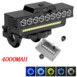 Powerful Rechargeable LED Bike Light Set - 1600LM Front & 200LM Rear, Waterproof with 7 Modes (4000MAH SetA)