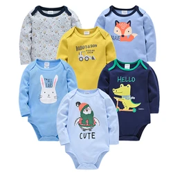 Unisex Baby Bodysuit Set - 100% Cotton Long Sleeve Essentials (6-Pack) - 3-6M (HY25182519)