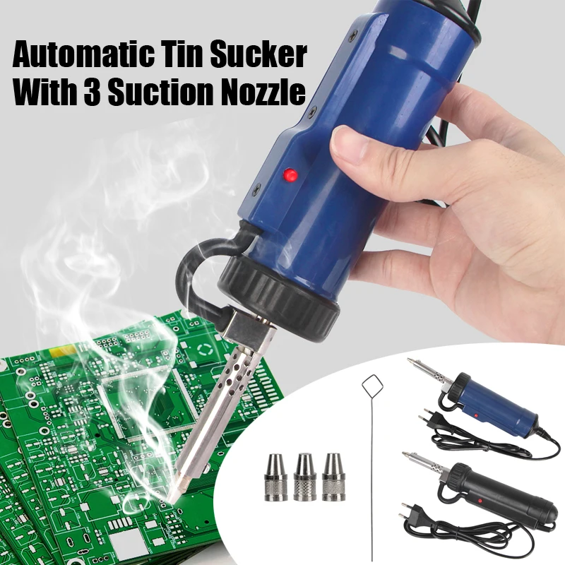 

Electric Desoldering Machine Automatic Portable Electric Solder Tin Sucker Vacuum Soldering Remove Pump With Desoldering Nozzles