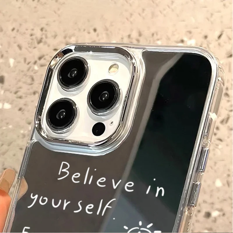 Inspirational Quote Smiley Sun Mirror Phone Case - Shockproof Protective Cover