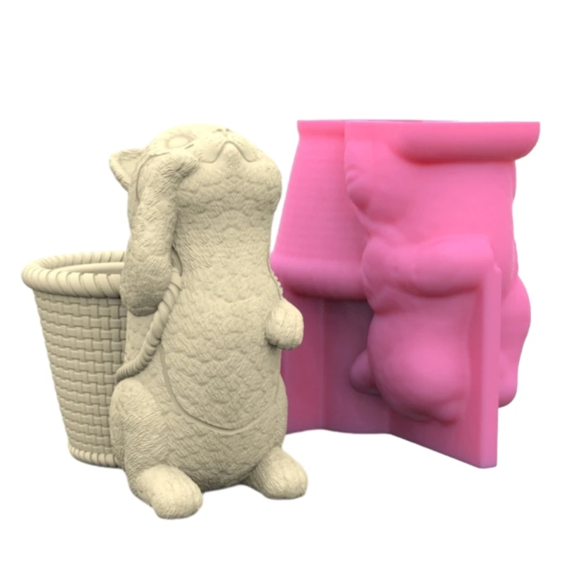 

Pen Holder Flower Pot Silicone Molds DIY Crafts Plaster Mold 97QE