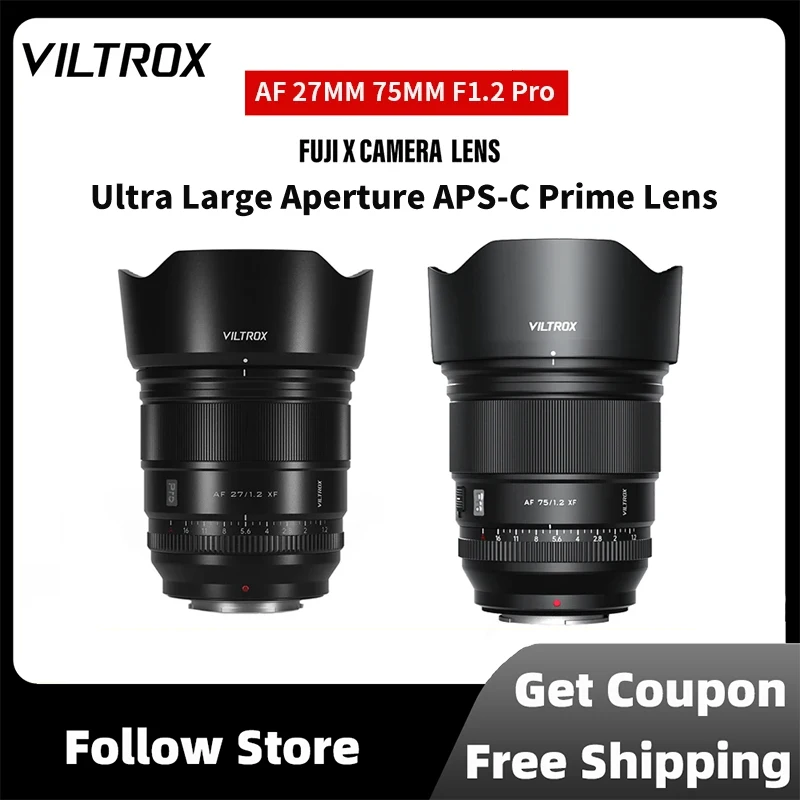Viltrox 27Mm 75Mm F1.2 Pro Obiettivo Ultra Large Aperture Aps-C Prime Progettato Per Fotocamere Fujifilm X Mount