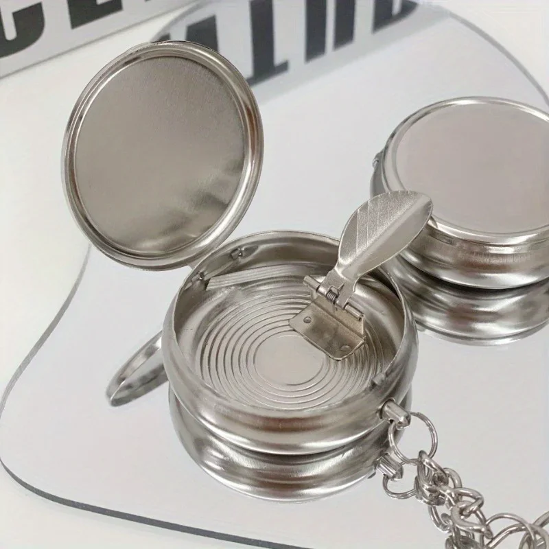 Portable Mini Ashtray Stainless Steel Key Chain Cigarette Pocket Vehicle Ashtray portable ashtray cigarettes ashtray silicone ashtray stainless steel ashtray metal ashtray air purifier ashtray wood ashtray ceramic ashtray