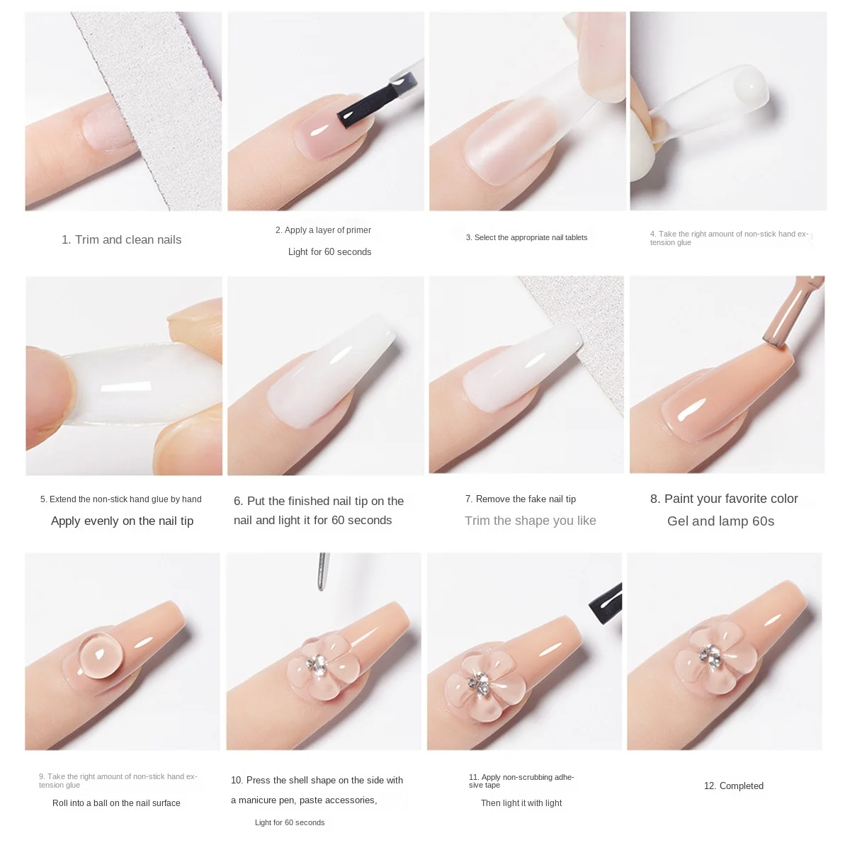 5ML Easy Stick Solid Nail Patch Gel No-Flowing Modelling Stick Tips Clear Nail Gel Gummy Adhesive Bond UV Nail Glue GY031&* 6