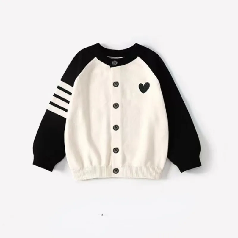 Family Matching Sweaters Autumn Winter Patchwork Long Sleeves Pullover Love Heart Knitwear Parenting Knit Cardigan Sweater H4380 4