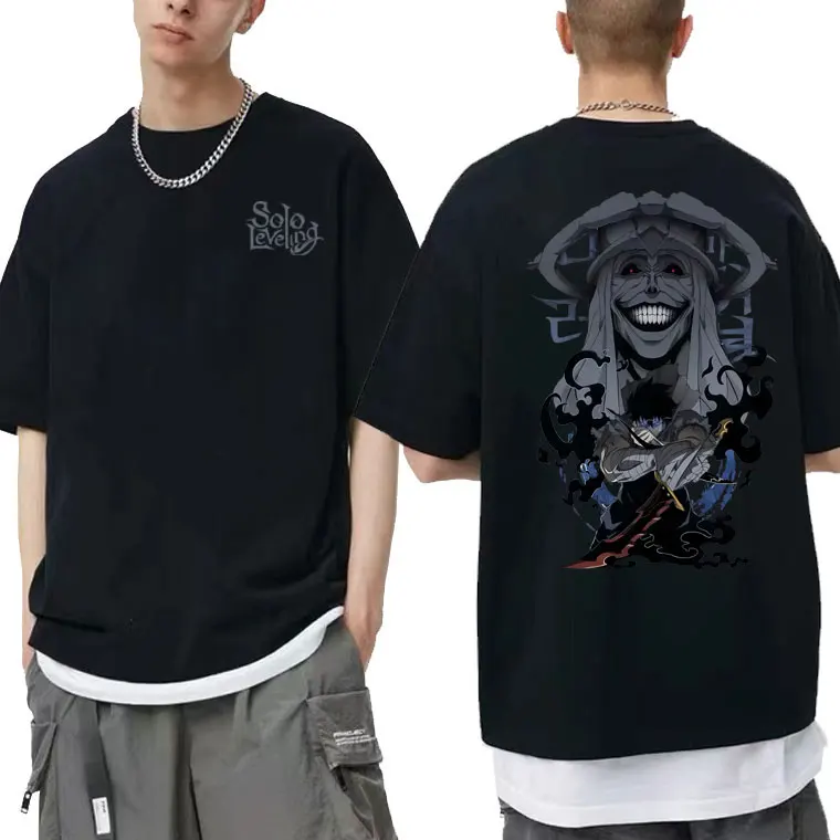 

Japanese Anime Solo Leveling Sung Jin Woo Print T-shirt Men Women Manga Fashion Harajuku Streetwear Male Casual Cotton T Shirts