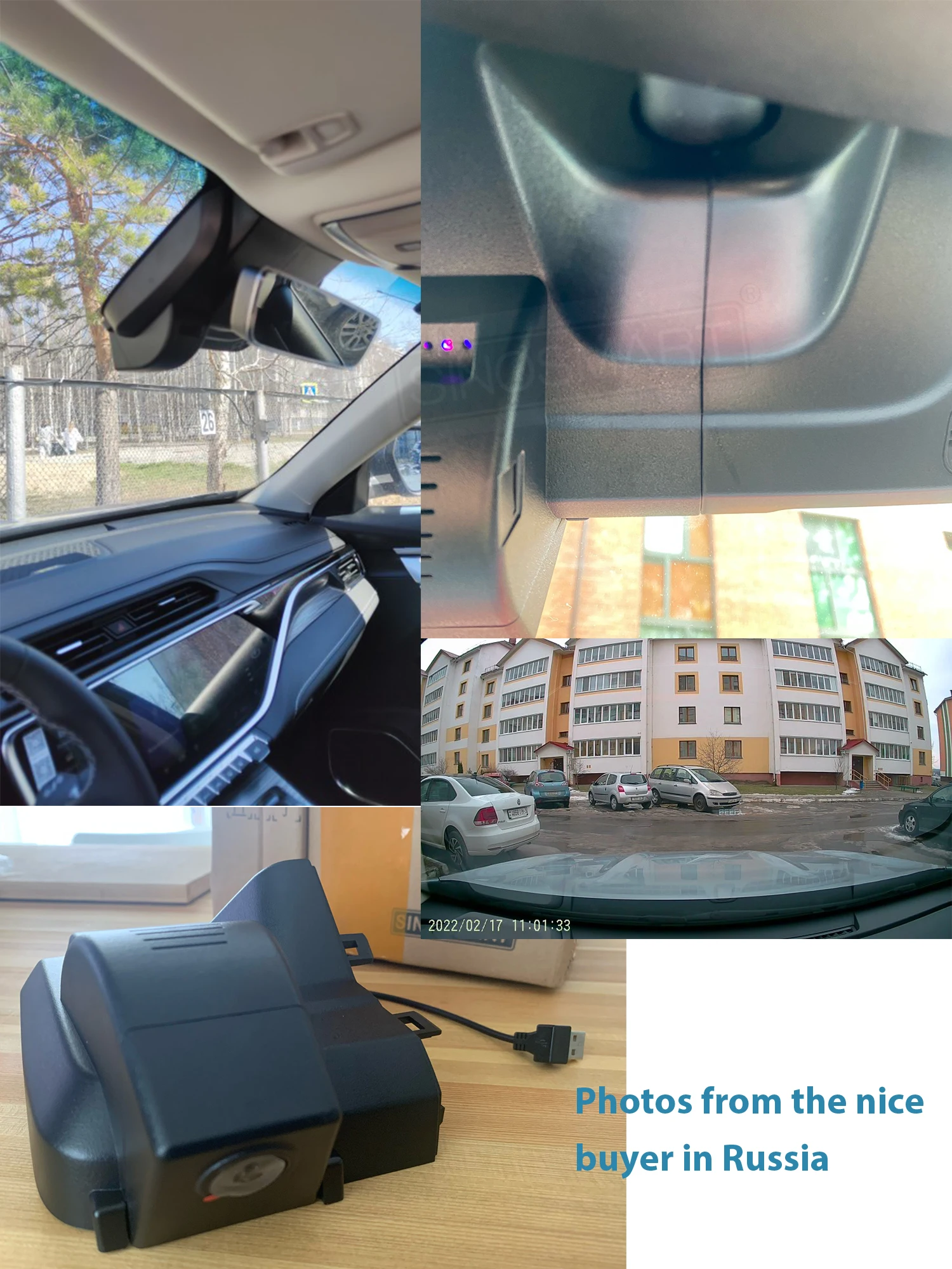 SINOSMART 1080P Dash Car DVR Camera Cycle Recording Geely Atlas PRO STAR ZONE APP WIFI Control SONY IMX307 USB Default