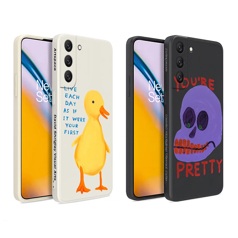 Custodia Per Telefono David Shrigley Visual Arts Per Samsung Galaxy S23 S22 S21 S20 Ultra Plus Fe S10 S9 Note 20 10 Plus Cover In Silicone